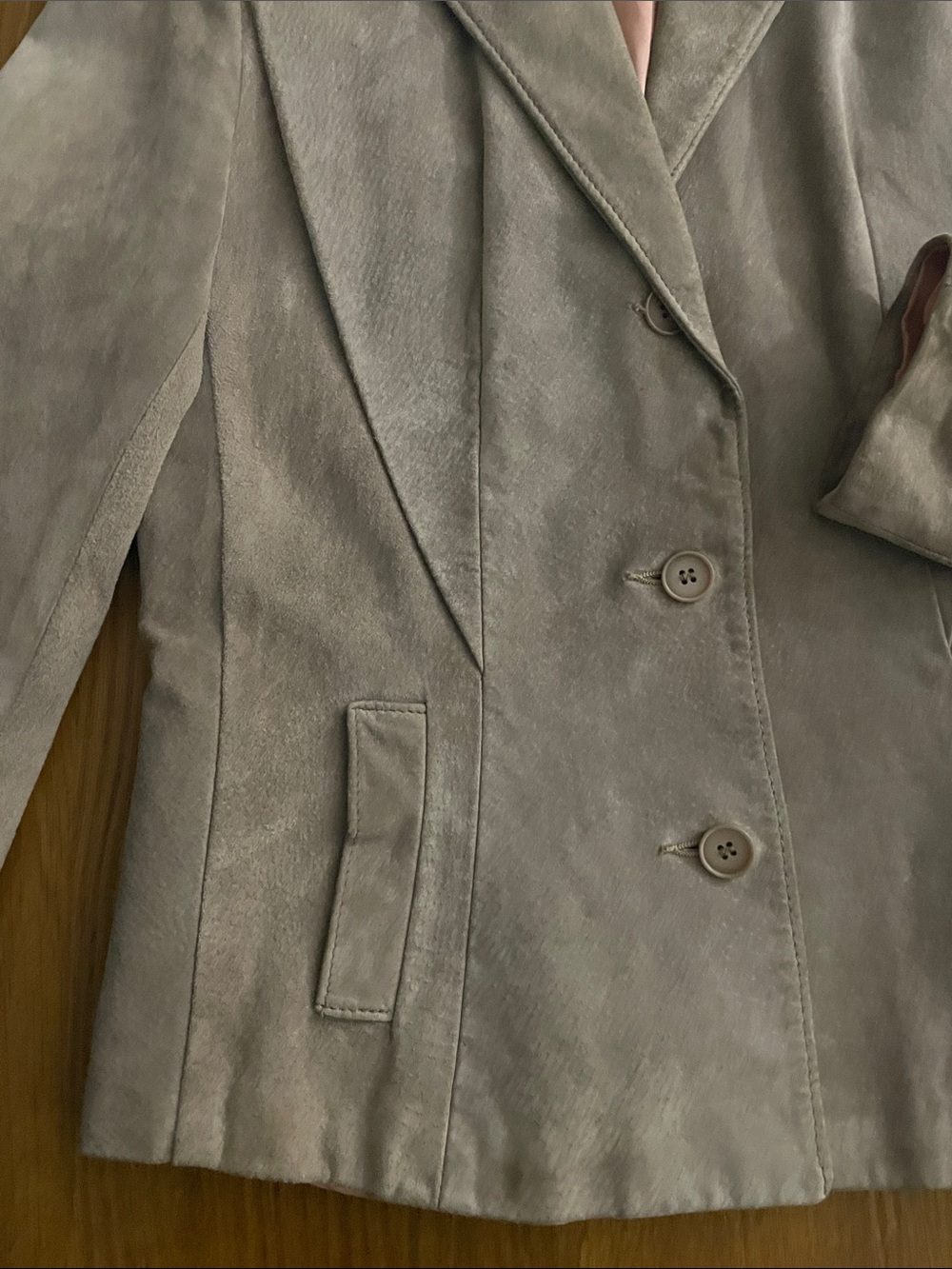 Vintage Leather Attic Grey-Taupe Suede Blazer Jacket - Picture 3 of 8